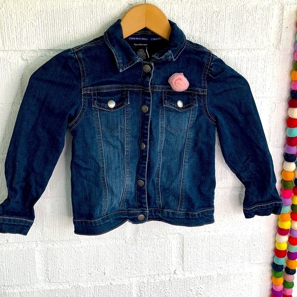 Calvin Klein Snap Button Up Jean Jacket sz L / 6 - Picture 1 of 5